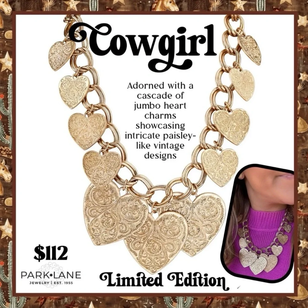 Park Lane Cowgirl Gold Heart Charm Necklace - Picture 6 of 8